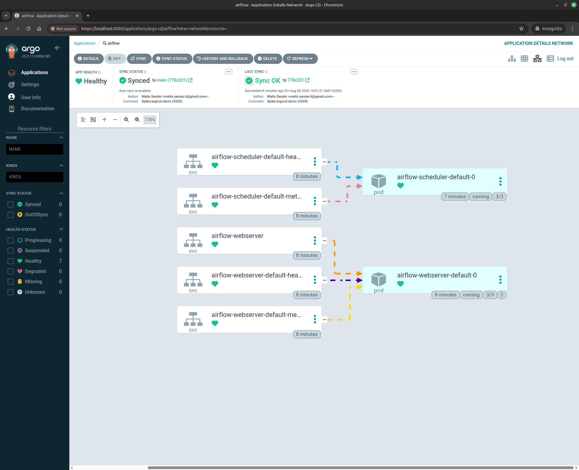 argocd airflow application network
